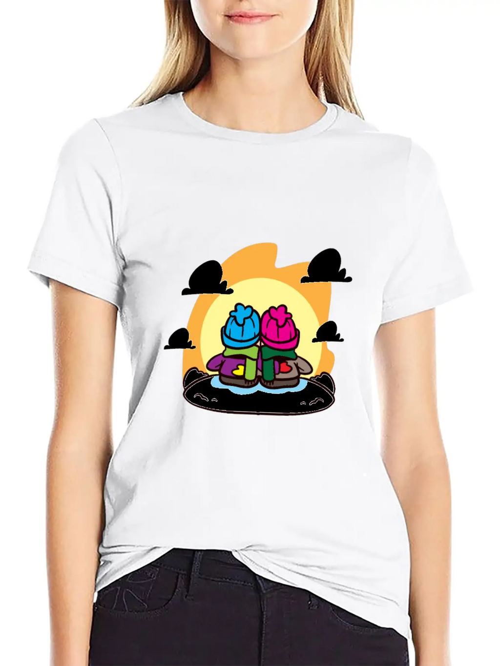 Miscellaneous Sun On Horizon Casual Graphic T-Shirt – Simple And Comfortable Daily Wear