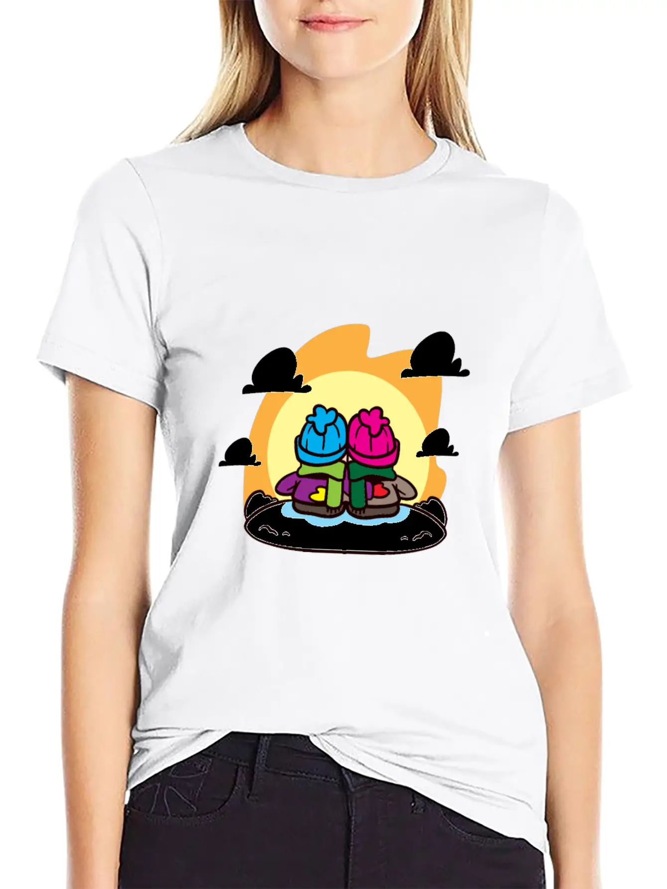 Miscellaneous Sun On Horizon Casual Graphic T-Shirt – Simple And Comfortable Daily Wear