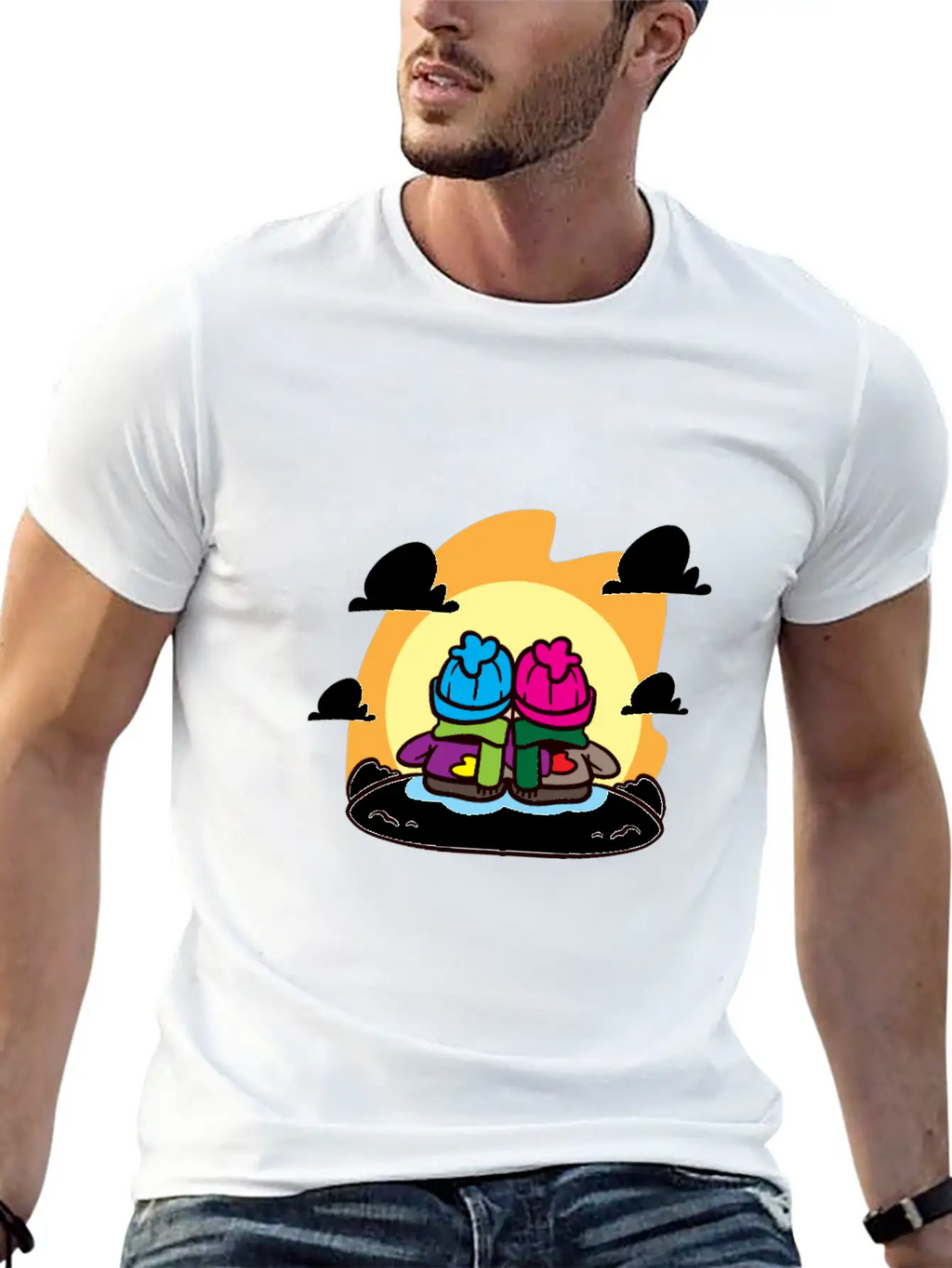 Miscellaneous Sun On Horizon Casual Graphic T-Shirt – Simple And Comfortable Daily Wear