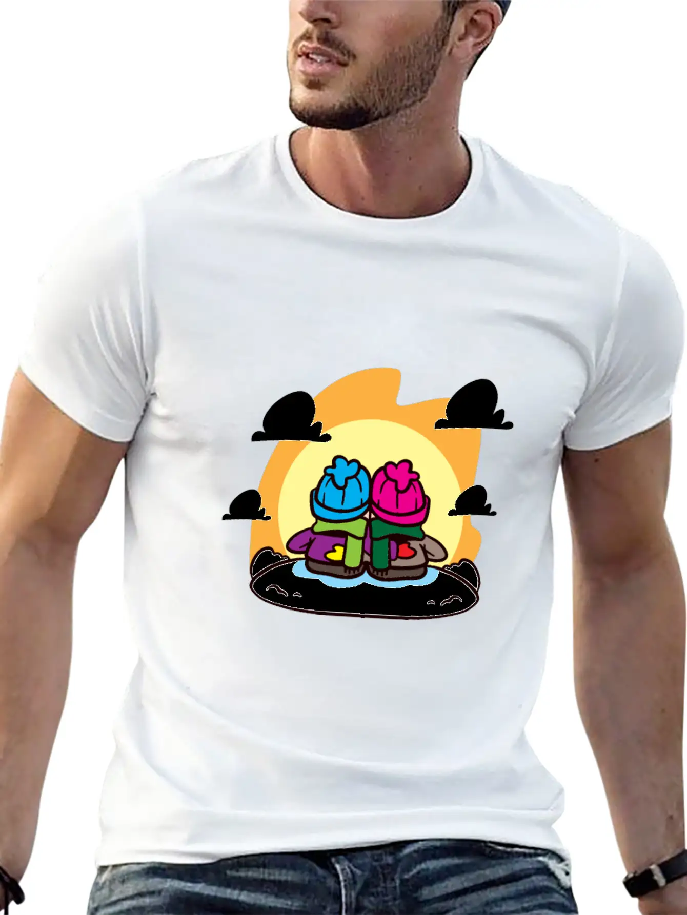 Miscellaneous Sun On Horizon Casual Graphic T-Shirt – Simple And Comfortable Daily Wear