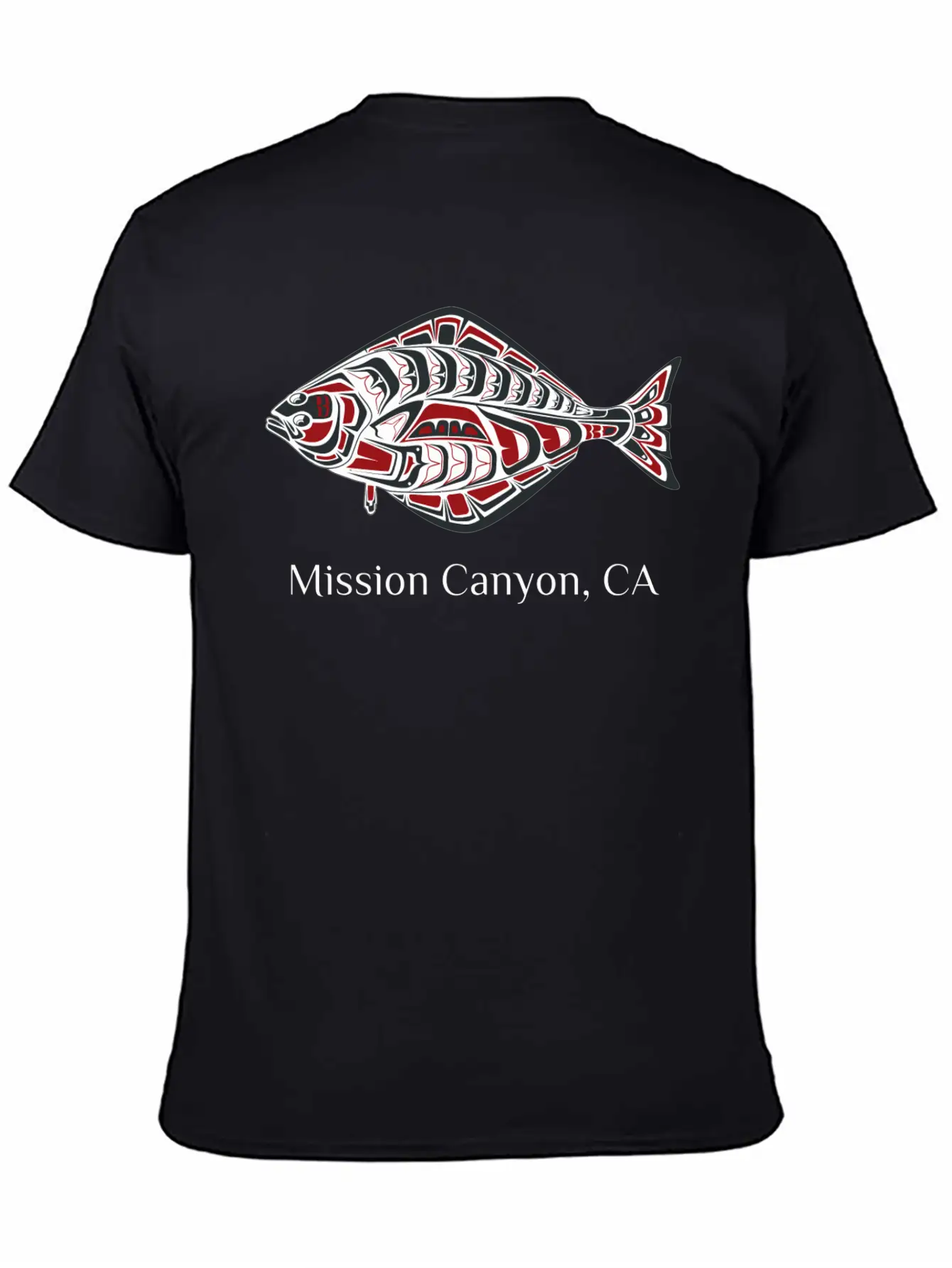 Mission Canyon California Halibut Pnw Native Ameri Unisex Short Sleeve Soft Cotton T-Shirt – Casual Everyday Wear