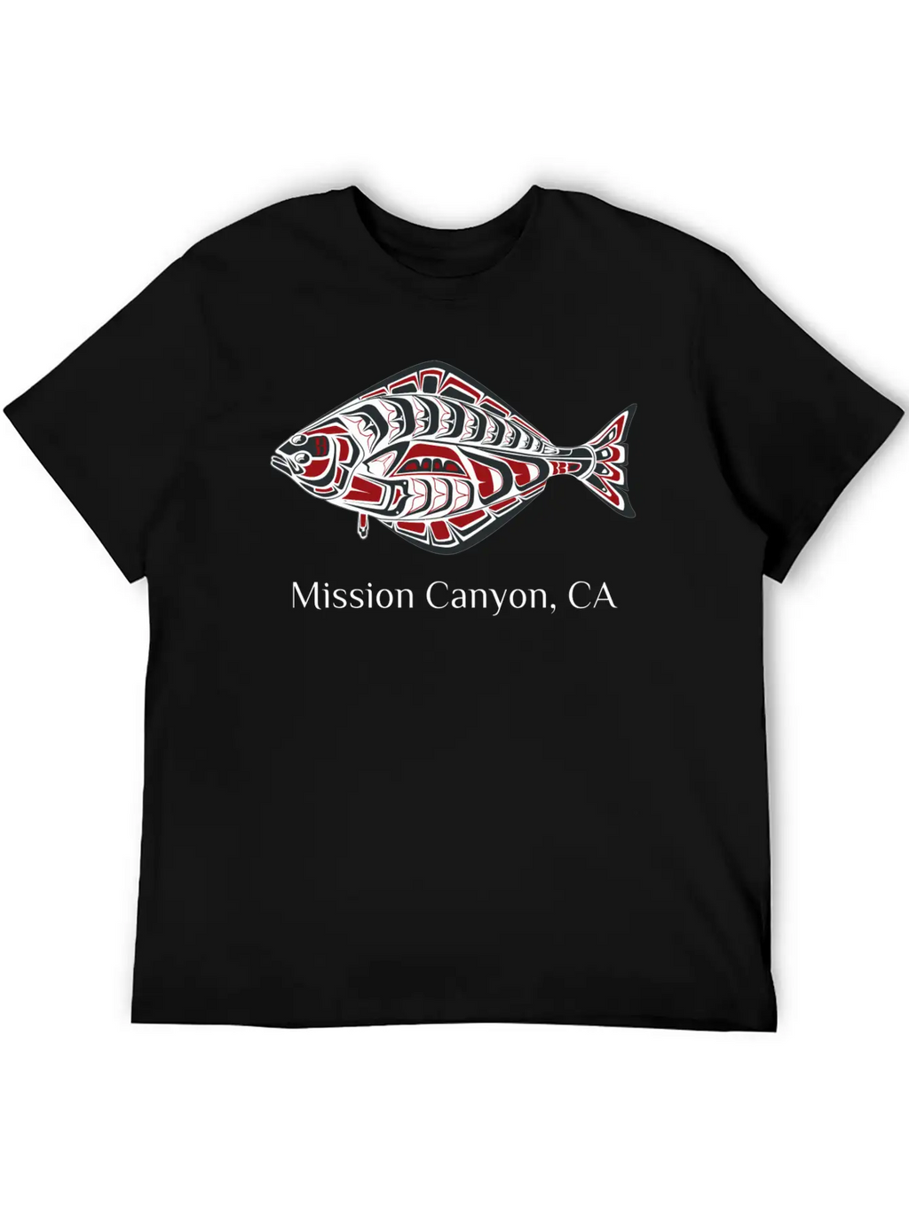 Mission Canyon California Halibut Pnw Native Ameri Unisex Short Sleeve Soft Cotton T-Shirt – Casual Everyday Wear
