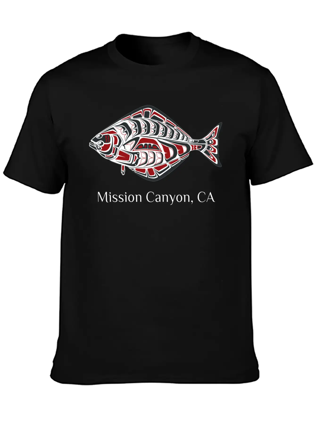 Mission Canyon California Halibut Pnw Native Ameri Unisex Short Sleeve Soft Cotton T-Shirt – Casual Everyday Wear