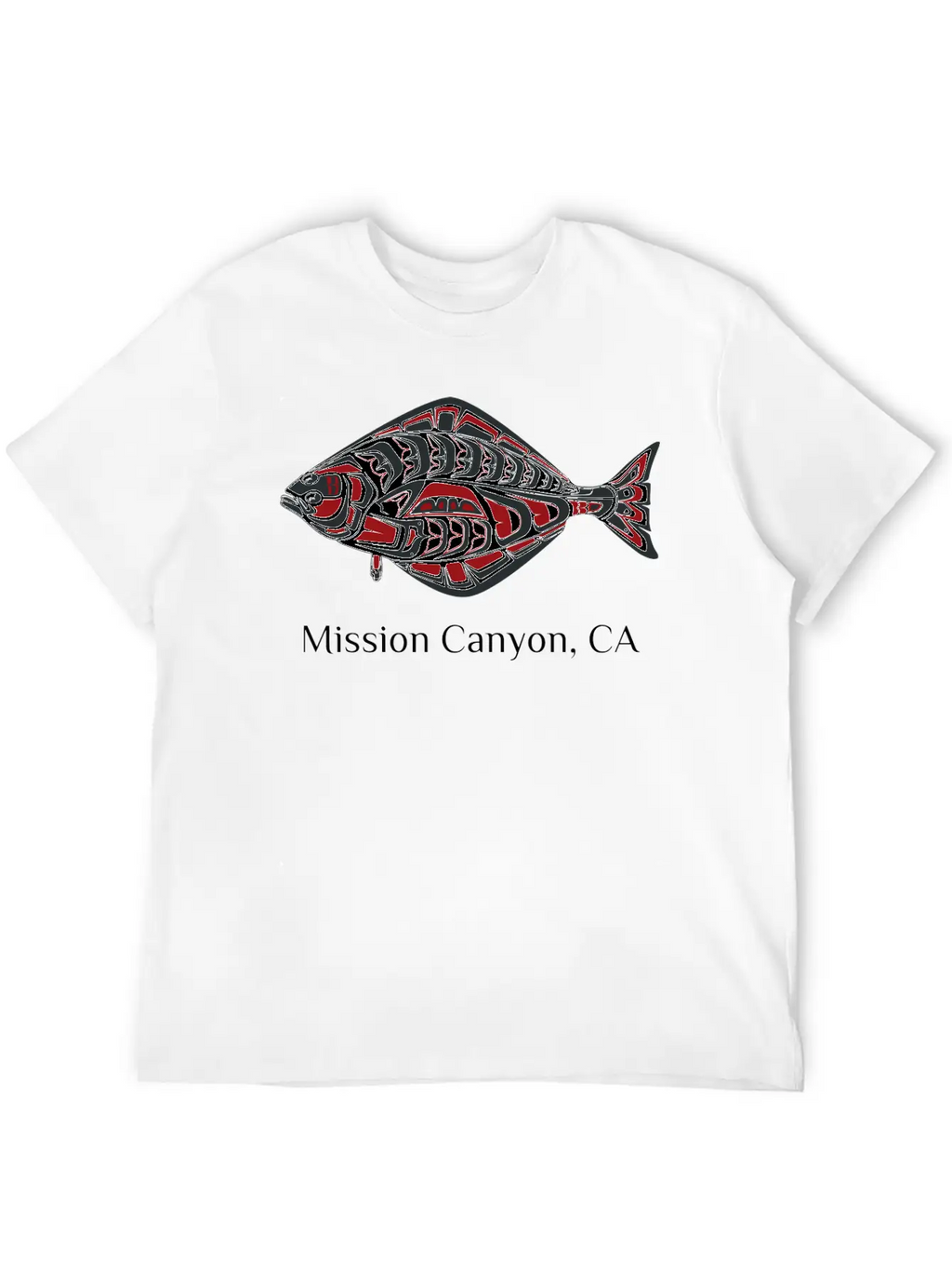 Mission Canyon California Halibut Pnw Native Ameri Unisex Short Sleeve Soft Cotton T-Shirt – Casual Everyday Wear