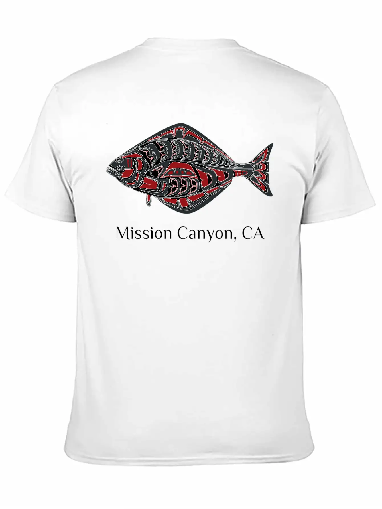 Mission Canyon California Halibut Pnw Native Ameri Unisex Short Sleeve Soft Cotton T-Shirt – Casual Everyday Wear