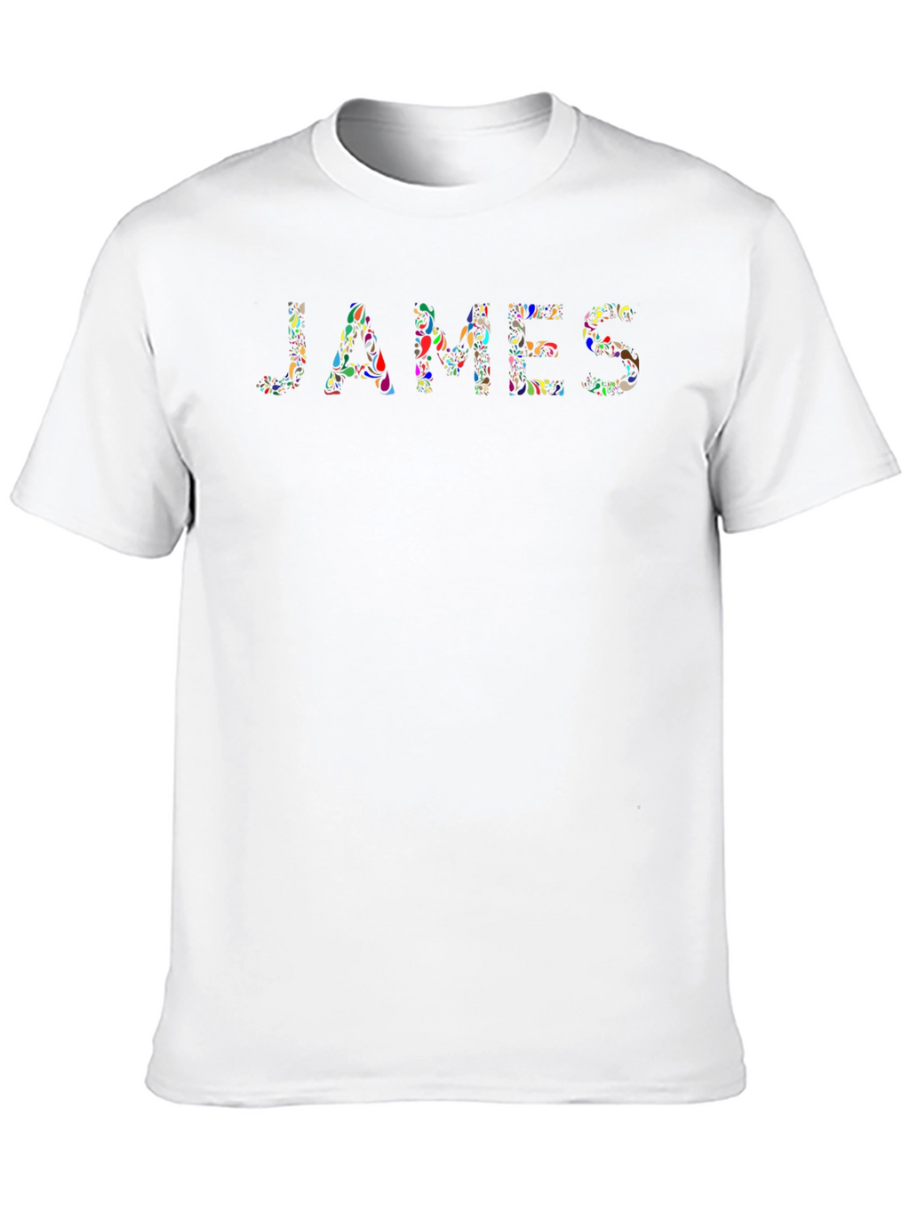 James Floral Design Black T-Shirt
