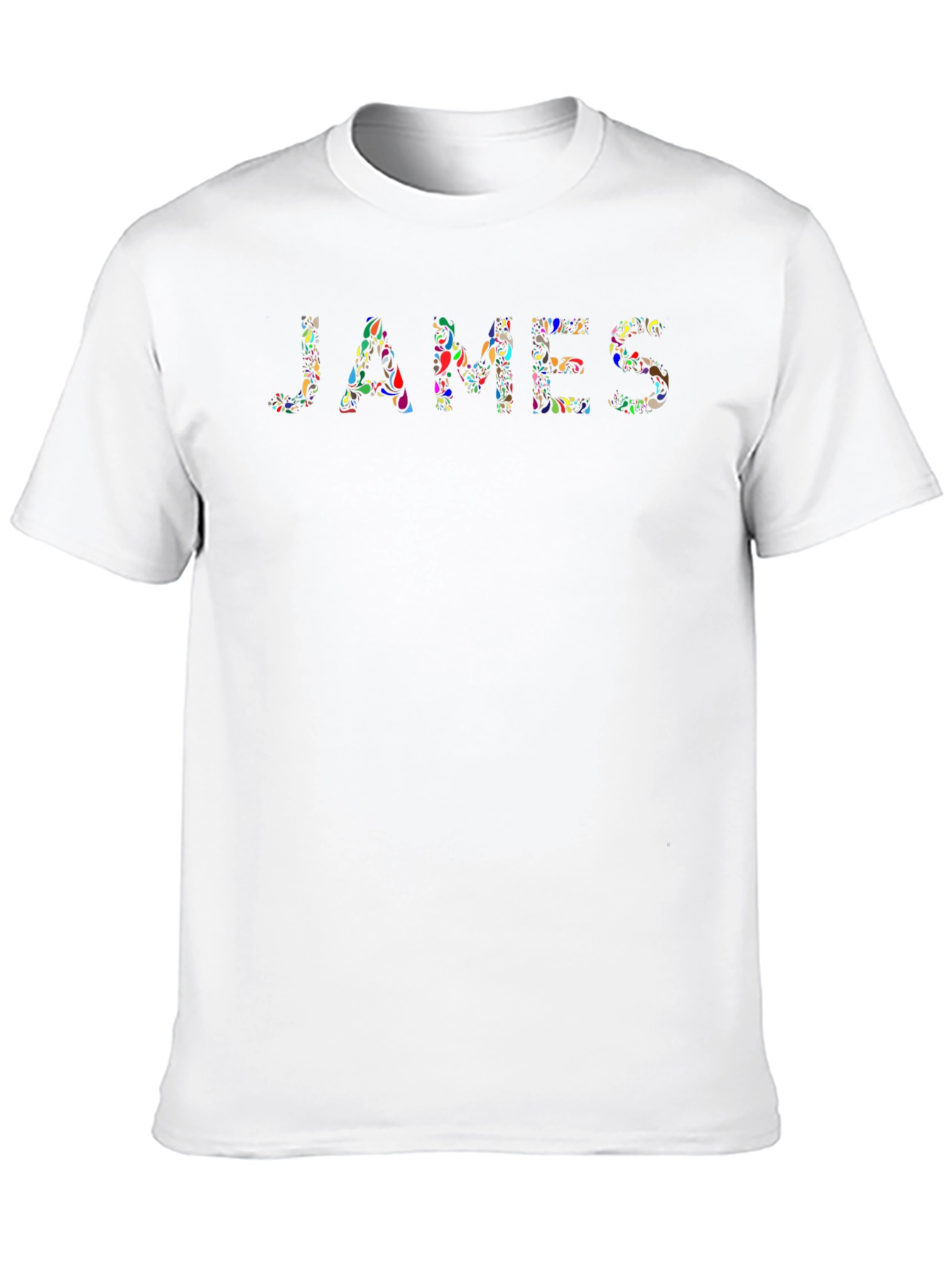 James Floral Design Black T-Shirt