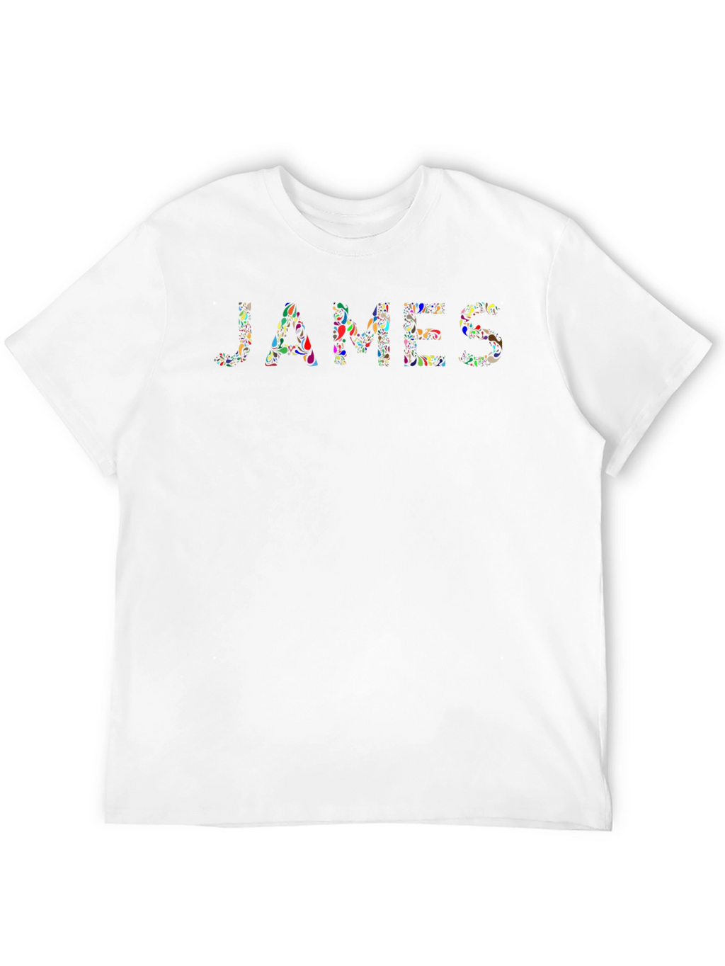 James Floral Design Black T-Shirt
