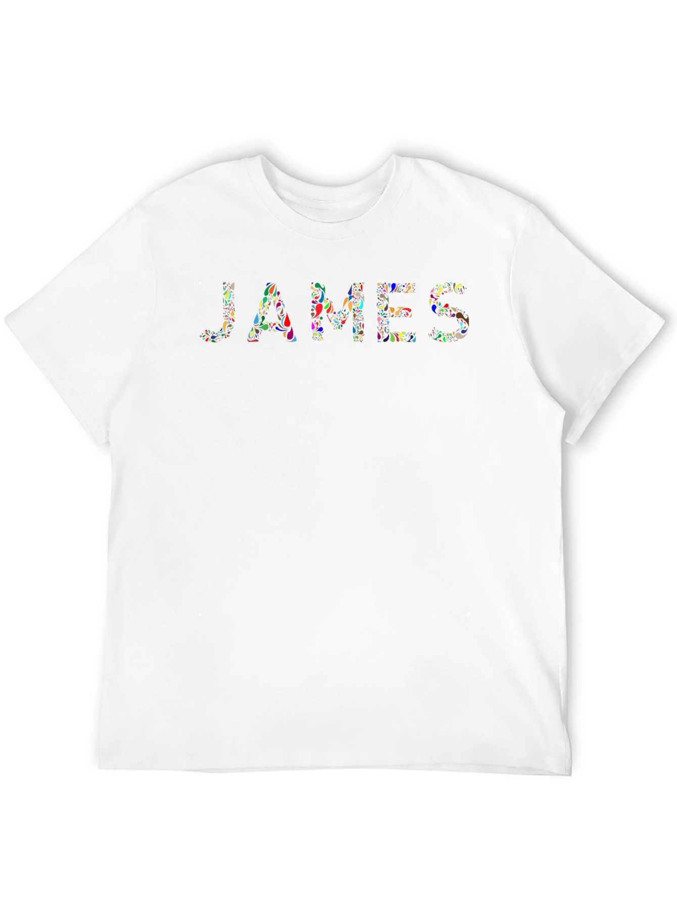 James Floral Design Black T-Shirt