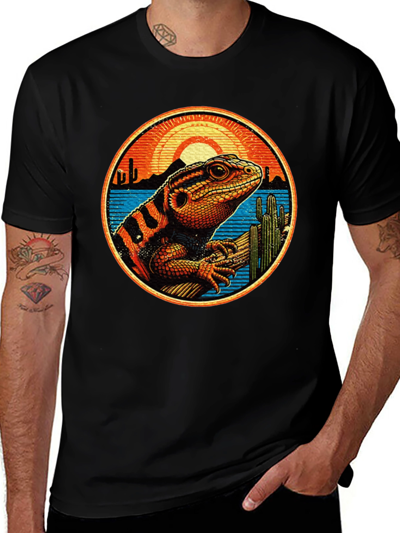 Lizard Desert Sunset Graphic Tee