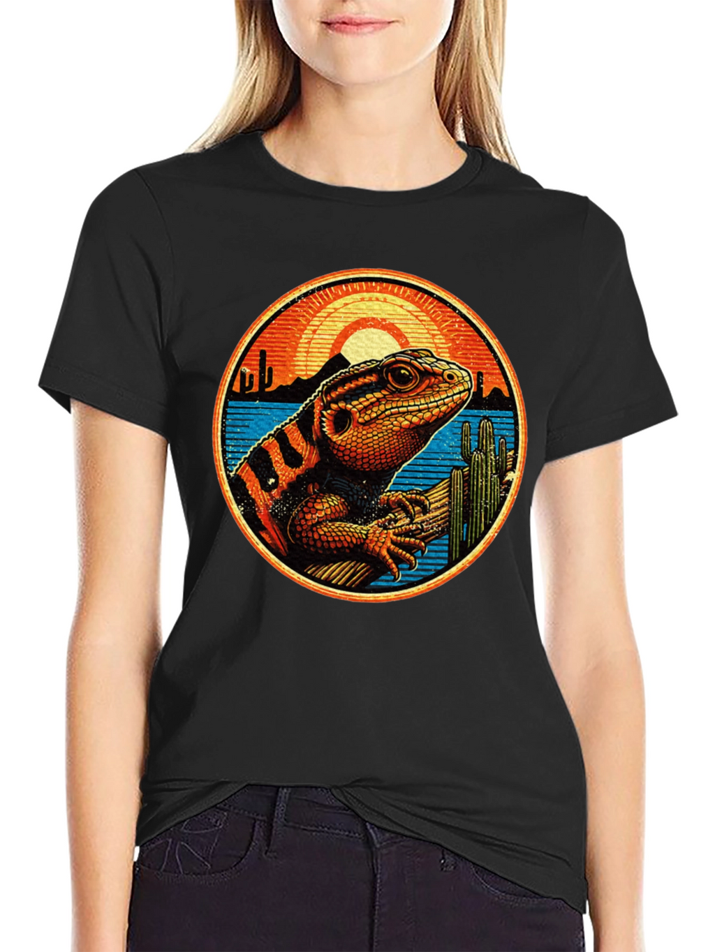 Lizard Desert Sunset Graphic Tee