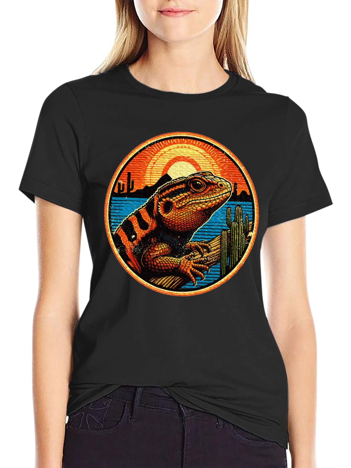 Lizard Desert Sunset Graphic Tee