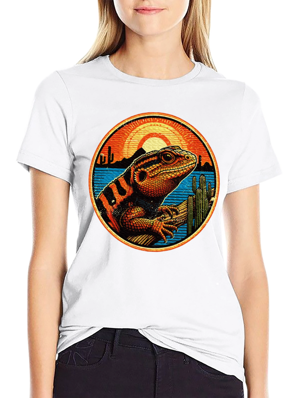 Lizard Desert Sunset Graphic Tee