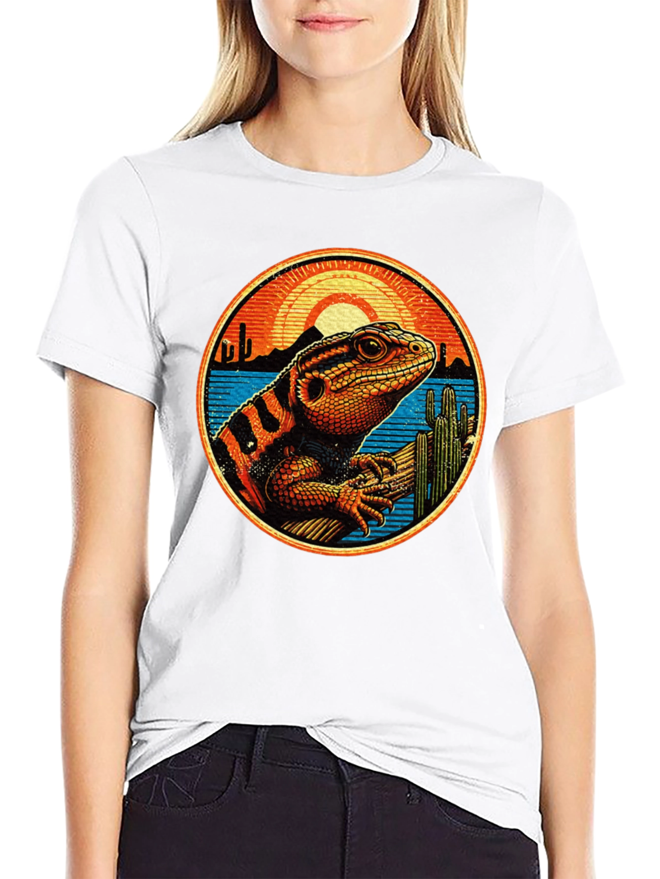 Lizard Desert Sunset Graphic Tee