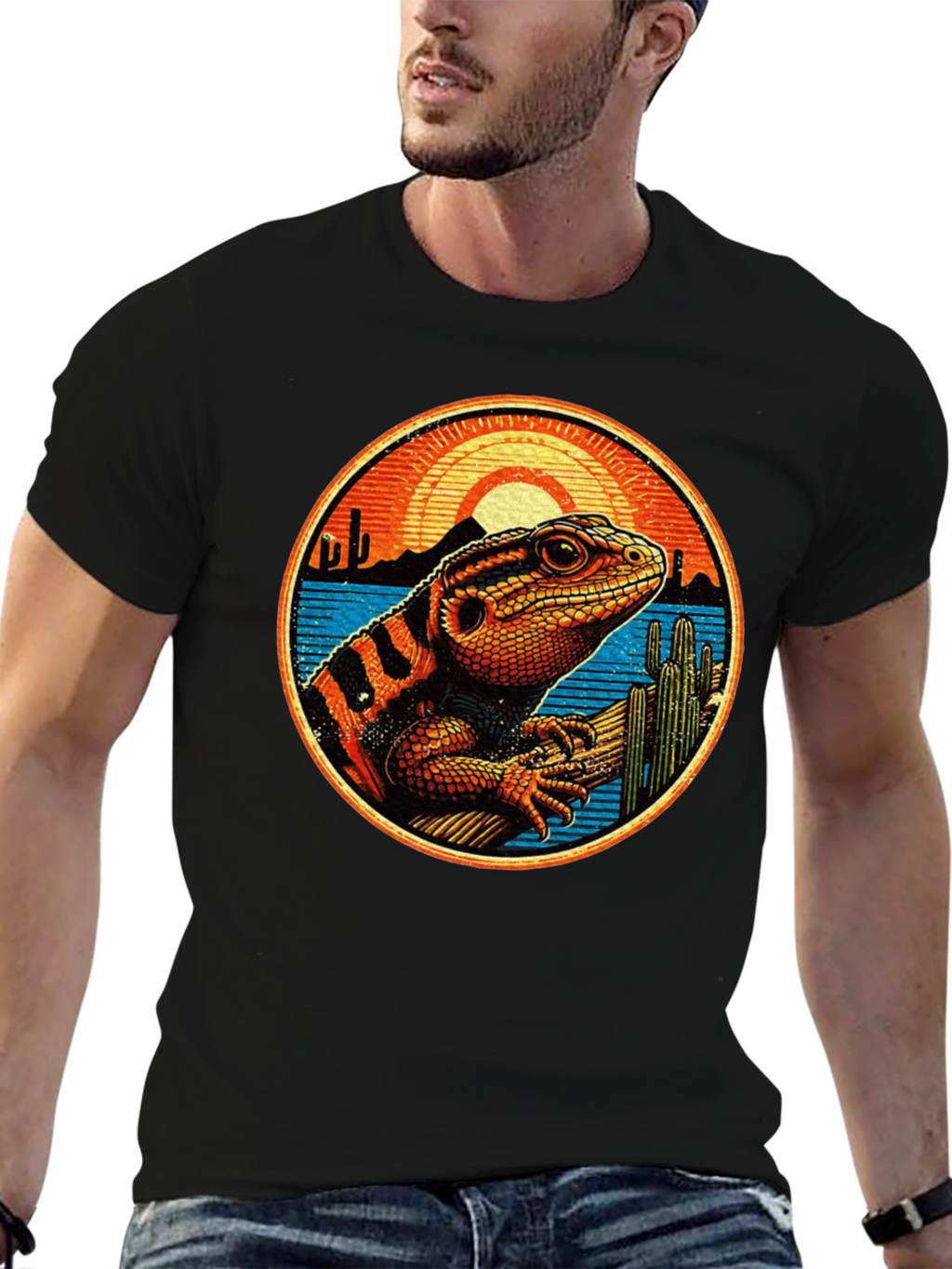Lizard Desert Sunset Graphic Tee