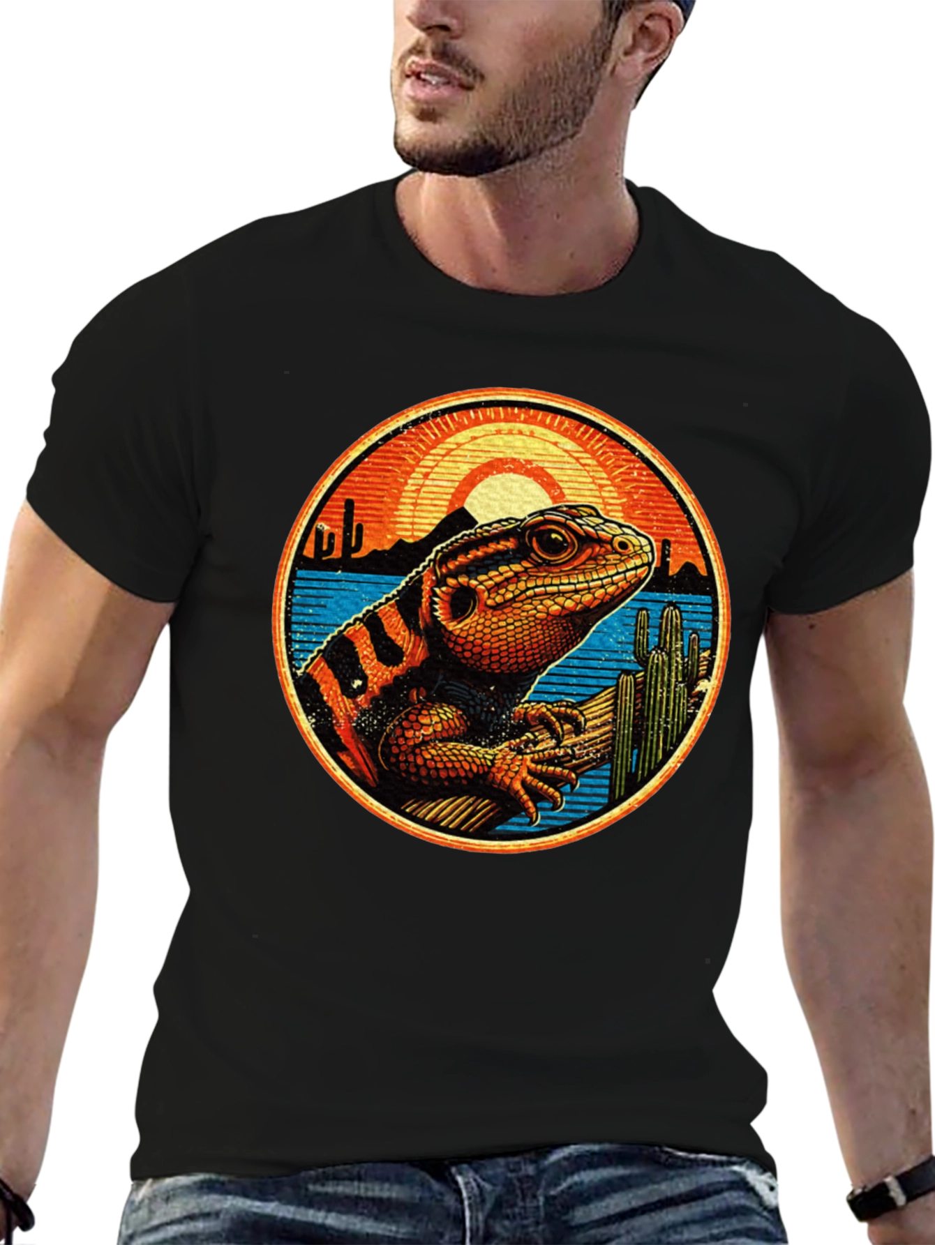 Lizard Desert Sunset Graphic Tee