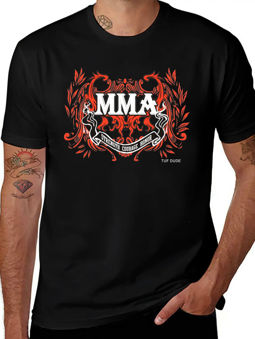 MMA - Courage__wb Classic Fit Graphic Tee For Daily Comfort – Unisex Cotton Shirt