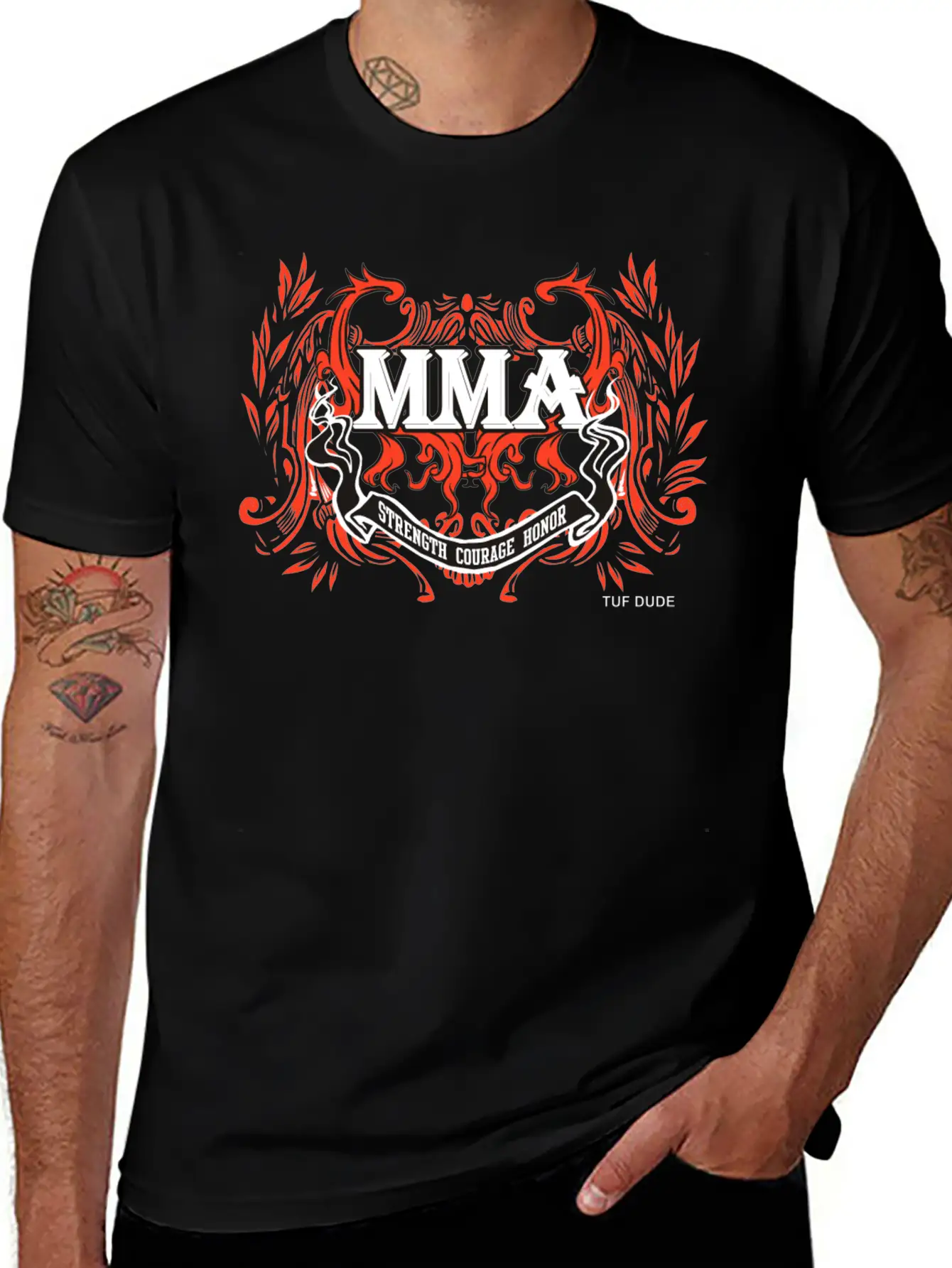 MMA - Courage__wb Classic Fit Graphic Tee For Daily Comfort – Unisex Cotton Shirt