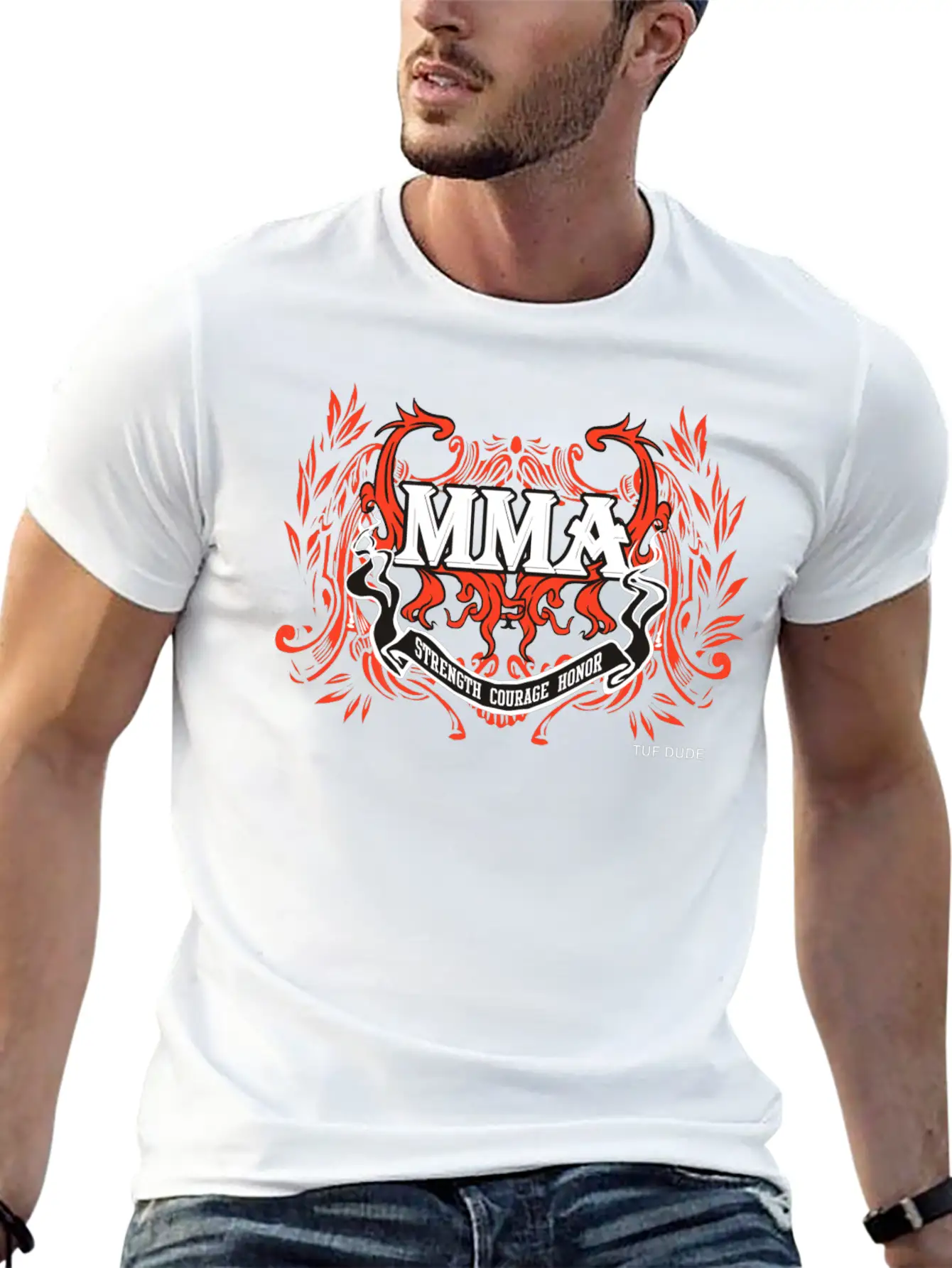 MMA - Courage__wb Classic Fit Graphic Tee For Daily Comfort – Unisex Cotton Shirt