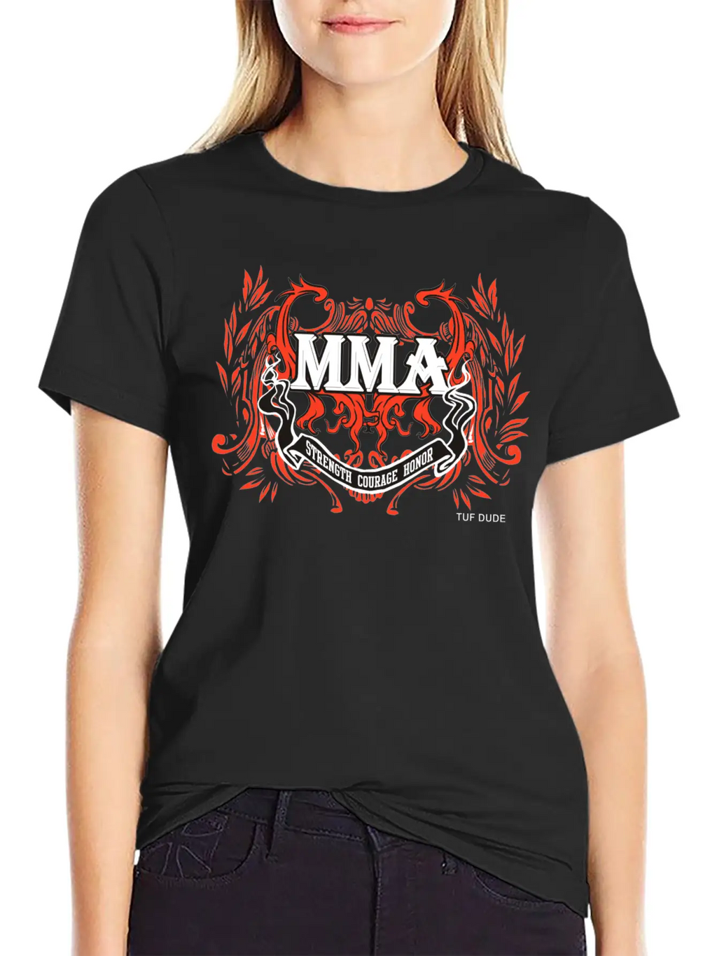 MMA - Courage__wb Classic Fit Graphic Tee For Daily Comfort – Unisex Cotton Shirt