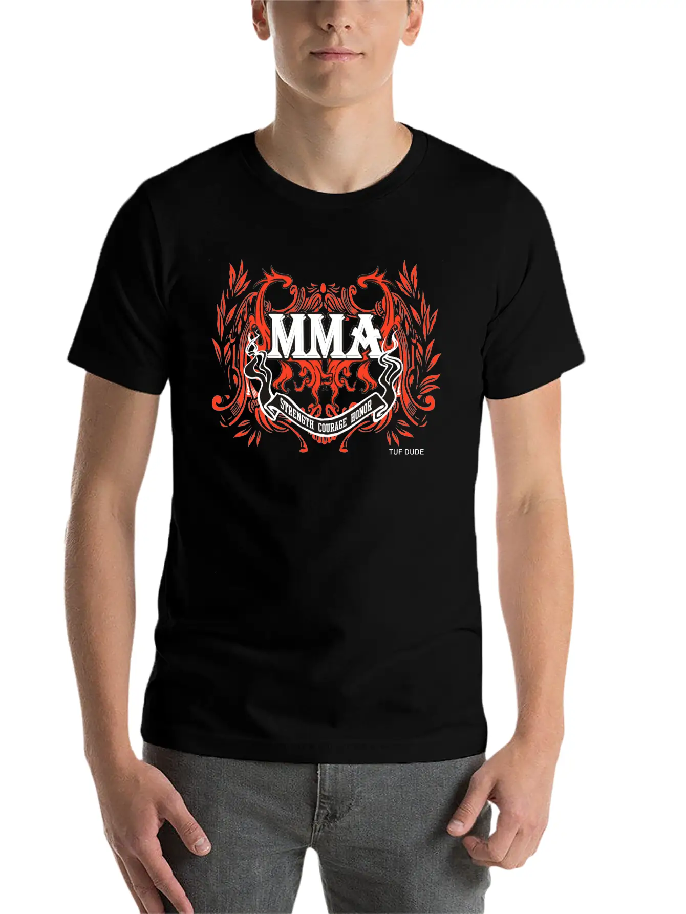 MMA - Courage__wb Classic Fit Graphic Tee For Daily Comfort – Unisex Cotton Shirt