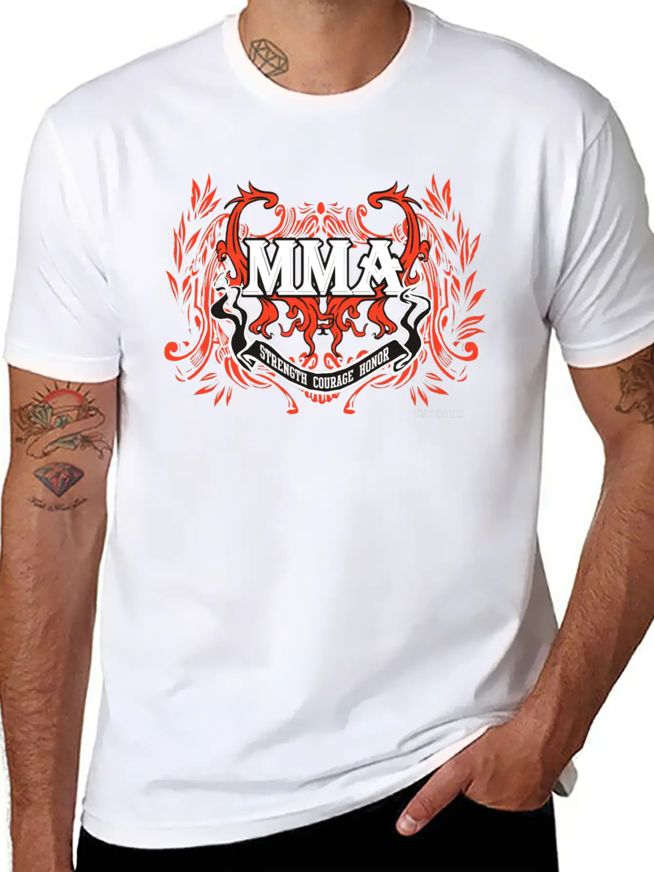 MMA - Courage__wb Classic Fit Graphic Tee For Daily Comfort – Unisex Cotton Shirt