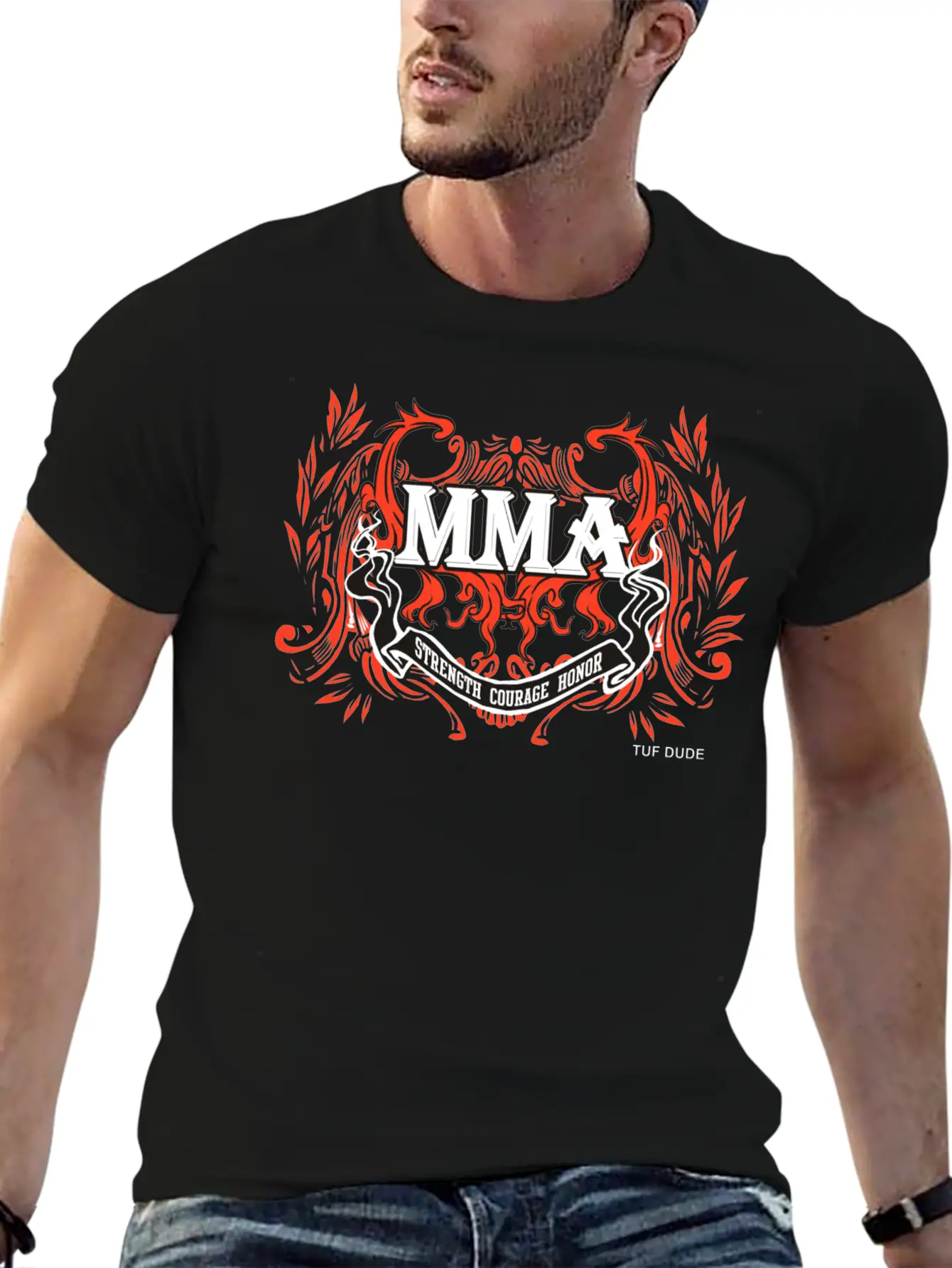 MMA - Courage__wb Classic Fit Graphic Tee For Daily Comfort – Unisex Cotton Shirt