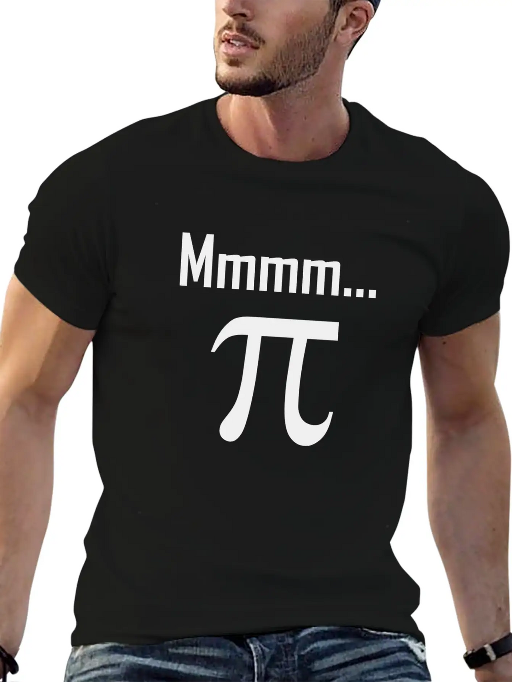 Mmm Pi Symbol Nerd Funny Unisex Short Sleeve Soft Cotton T-Shirt – Casual Everyday Wear