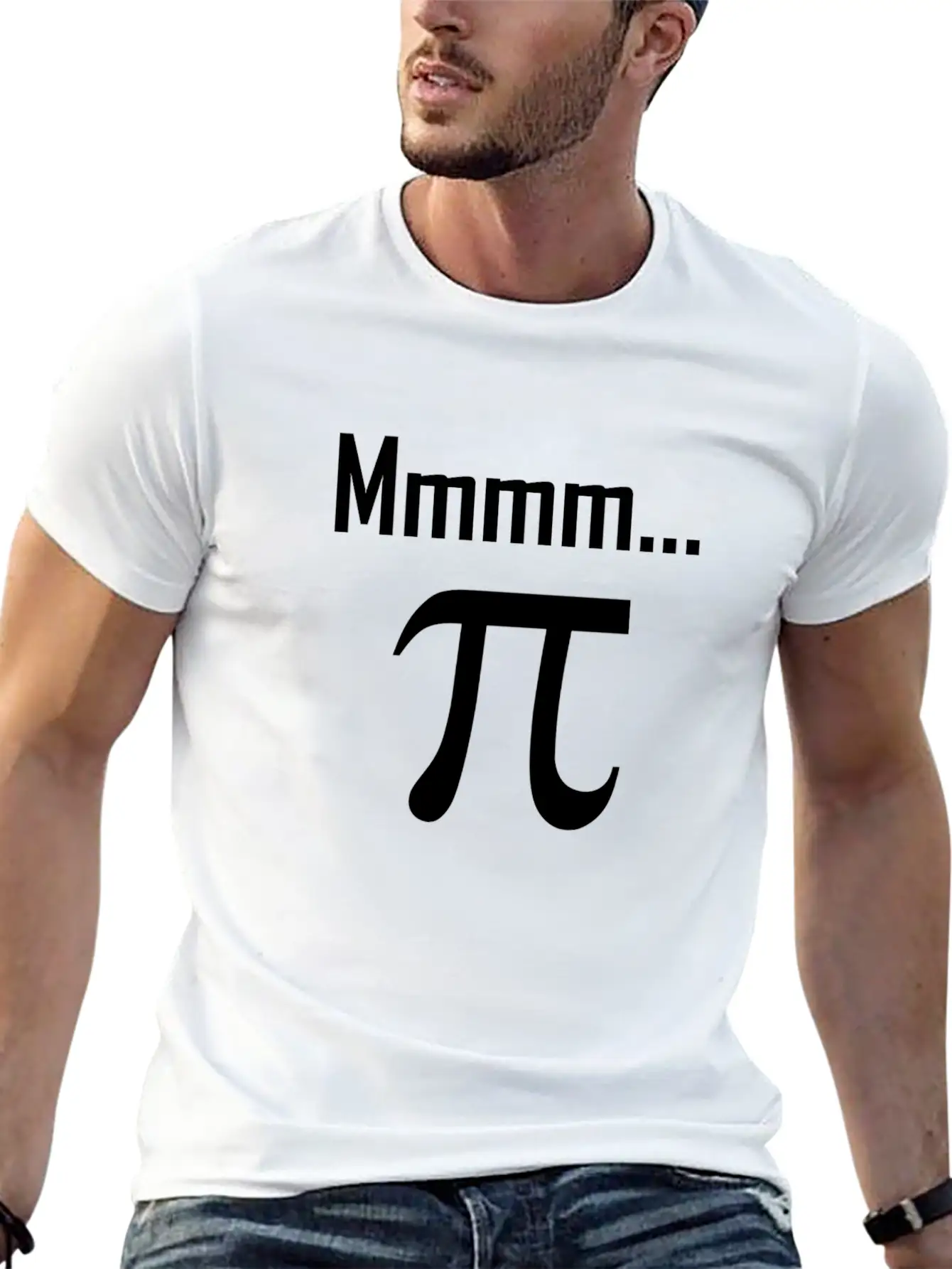 Mmm Pi Symbol Nerd Funny Unisex Short Sleeve Soft Cotton T-Shirt – Casual Everyday Wear
