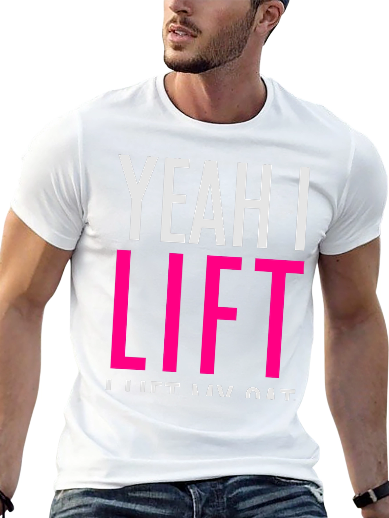 Yeah I Lift T-Shirt - Funny Cat Lover Tee