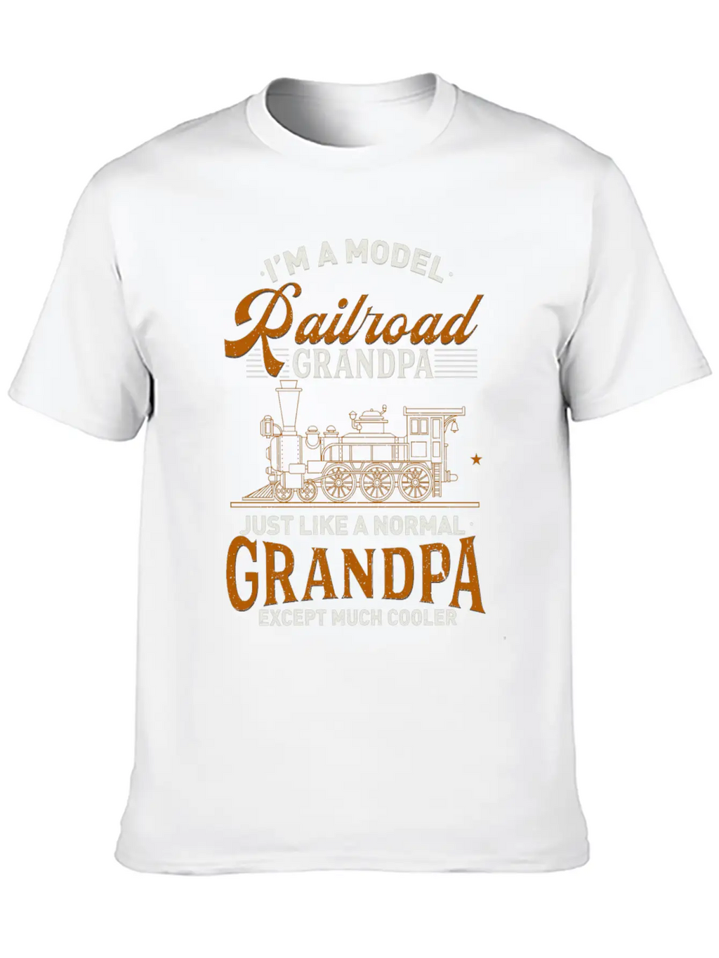 Model Railroad Grandpa - Railfan Locomotive Gift Unisex Casual T-Shirt – Clean Design For Daily Comfort