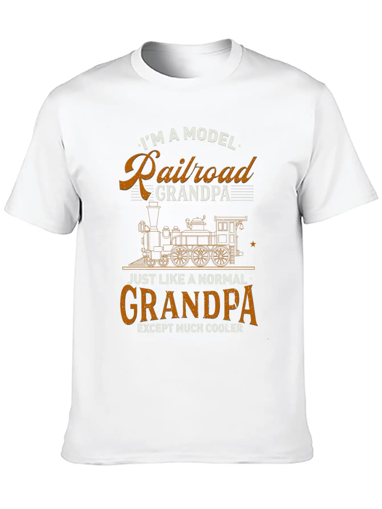 Model Railroad Grandpa - Railfan Locomotive Gift Unisex Casual T-Shirt – Clean Design For Daily Comfort