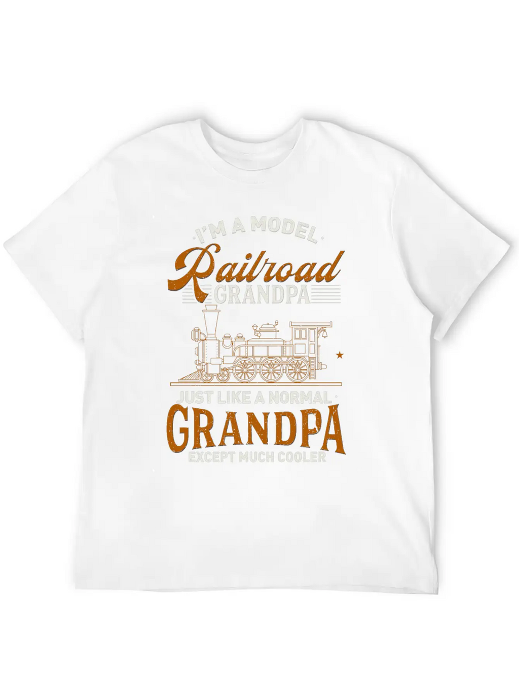 Model Railroad Grandpa - Railfan Locomotive Gift Unisex Casual T-Shirt – Clean Design For Daily Comfort