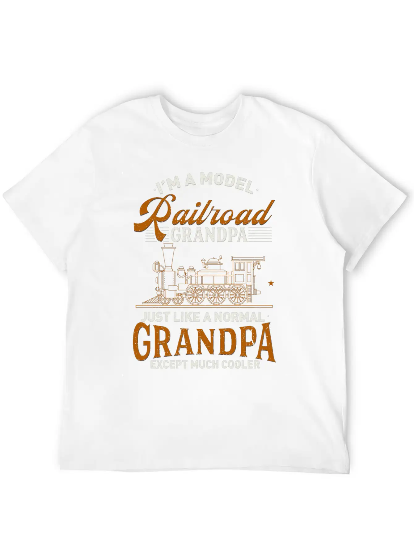 Model Railroad Grandpa - Railfan Locomotive Gift Unisex Casual T-Shirt – Clean Design For Daily Comfort