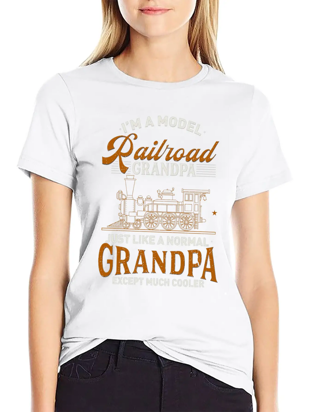 Model Railroad Grandpa - Railfan Locomotive Gift Unisex Casual T-Shirt – Clean Design For Daily Comfort