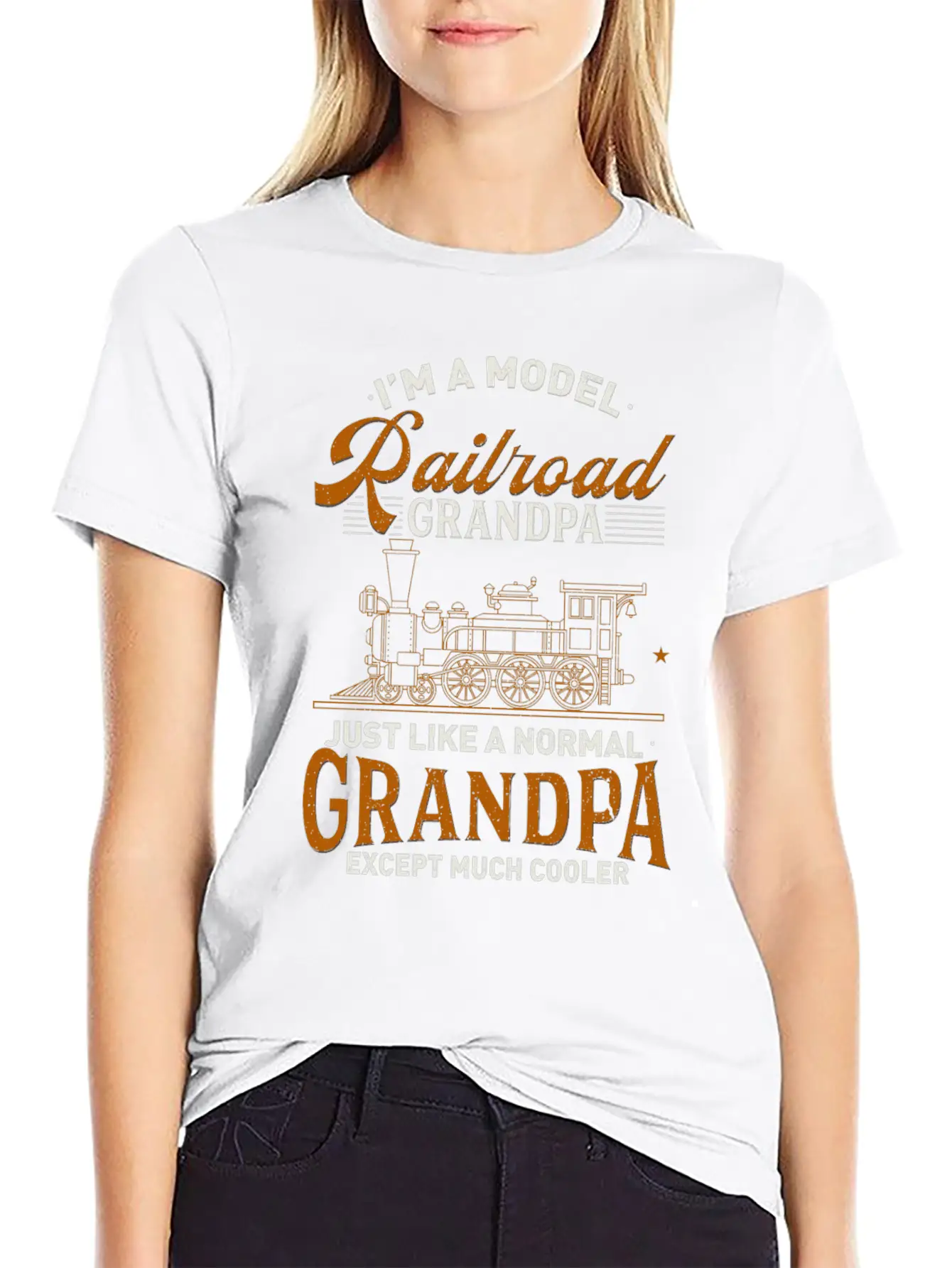 Model Railroad Grandpa - Railfan Locomotive Gift Unisex Casual T-Shirt – Clean Design For Daily Comfort