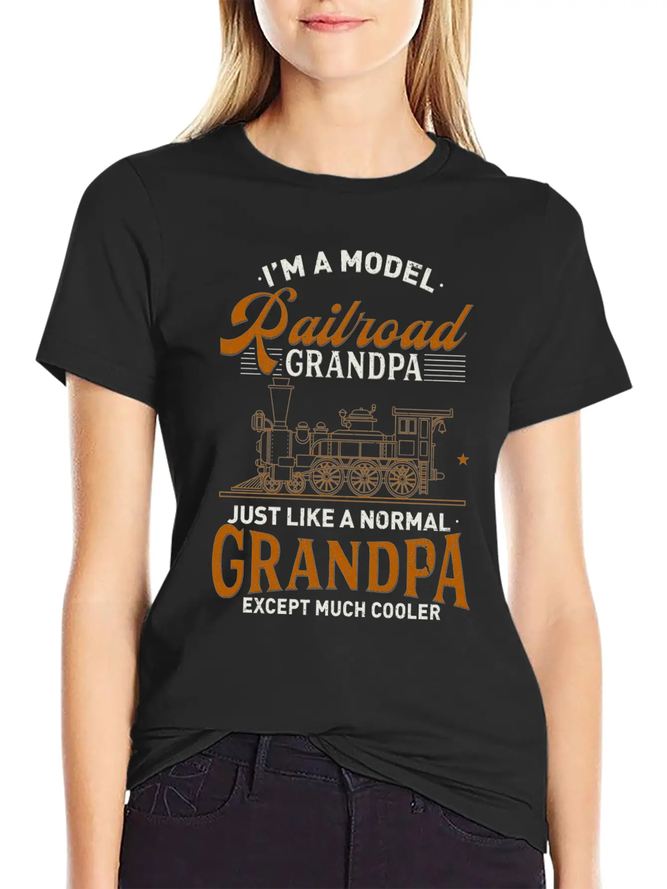 Model Railroad Grandpa - Railfan Locomotive Gift Unisex Casual T-Shirt – Clean Design For Daily Comfort