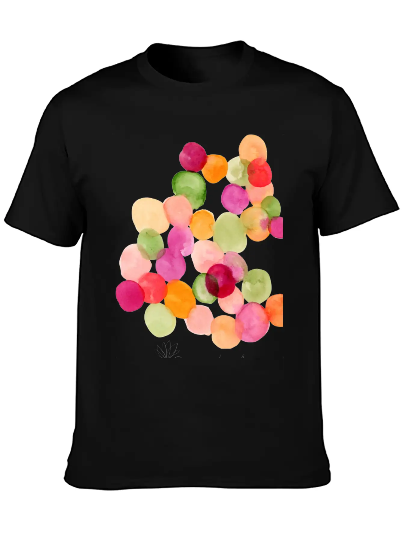 Modern Abstract Watercolor Dots Stylish Everyday T-Shirt – Unisex Basic Cotton Tee
