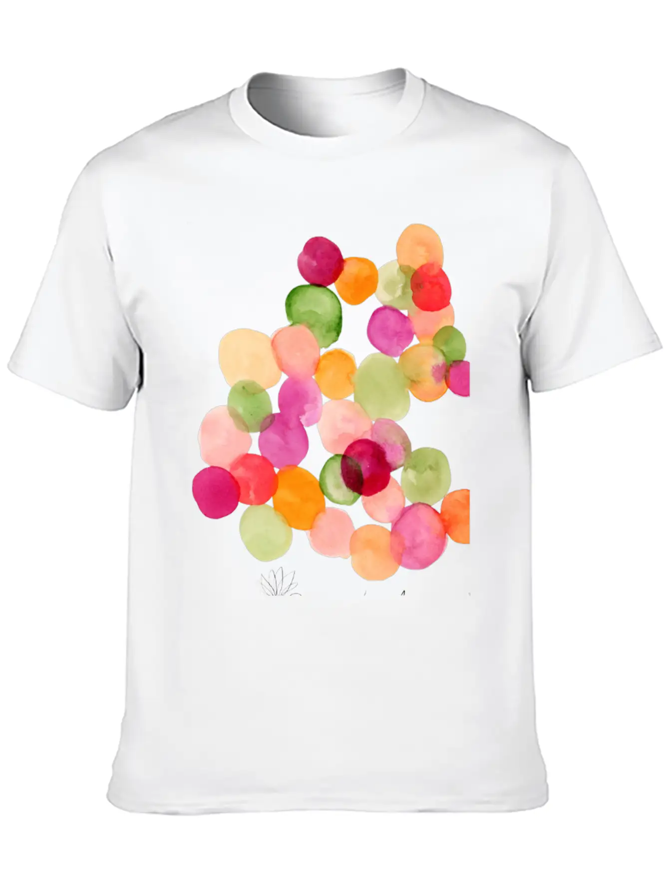 Modern Abstract Watercolor Dots Stylish Everyday T-Shirt – Unisex Basic Cotton Tee