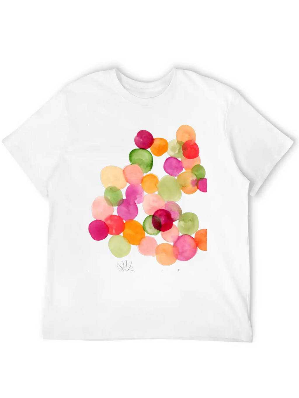 Modern Abstract Watercolor Dots Stylish Everyday T-Shirt – Unisex Basic Cotton Tee