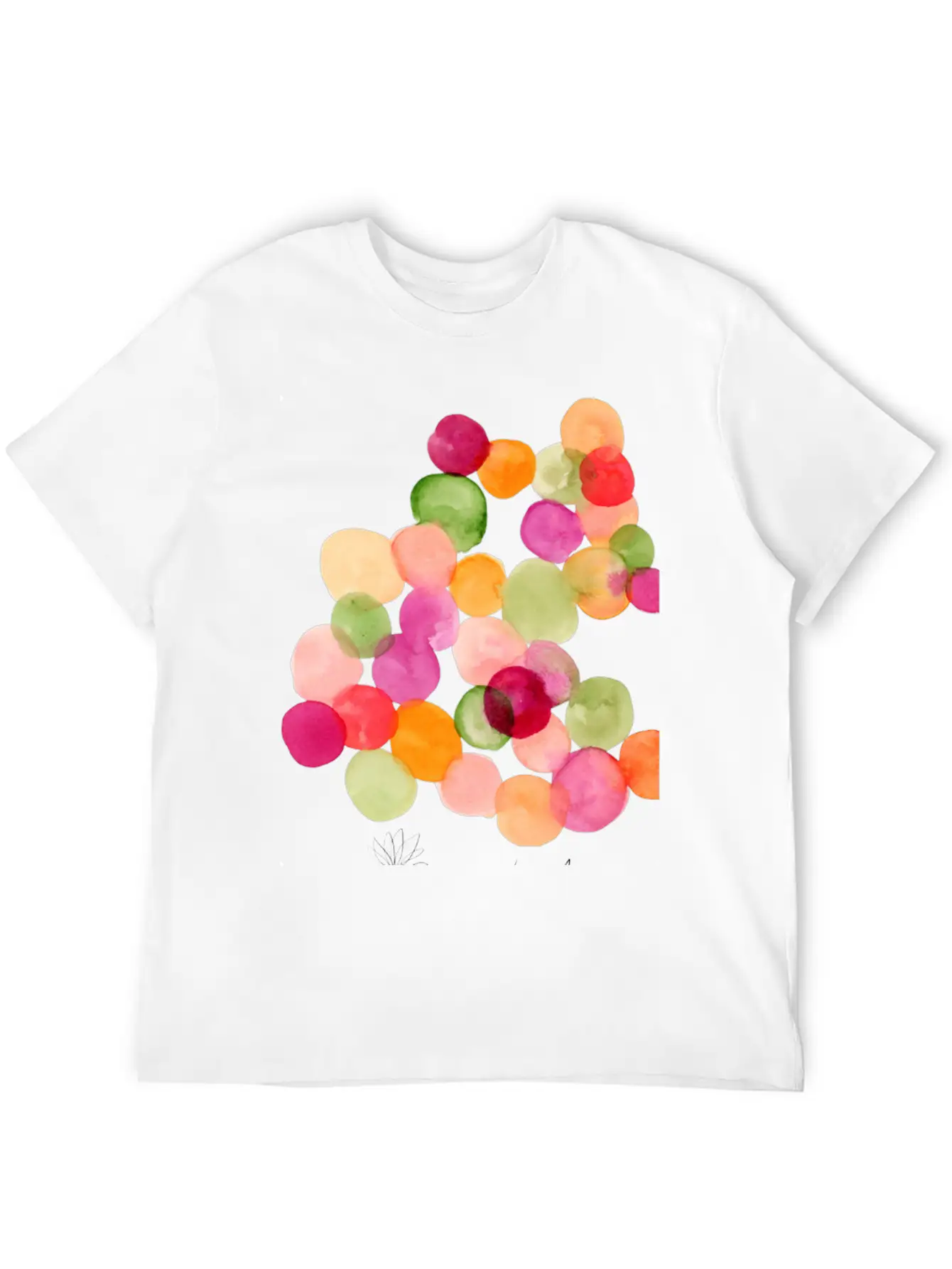 Modern Abstract Watercolor Dots Stylish Everyday T-Shirt – Unisex Basic Cotton Tee