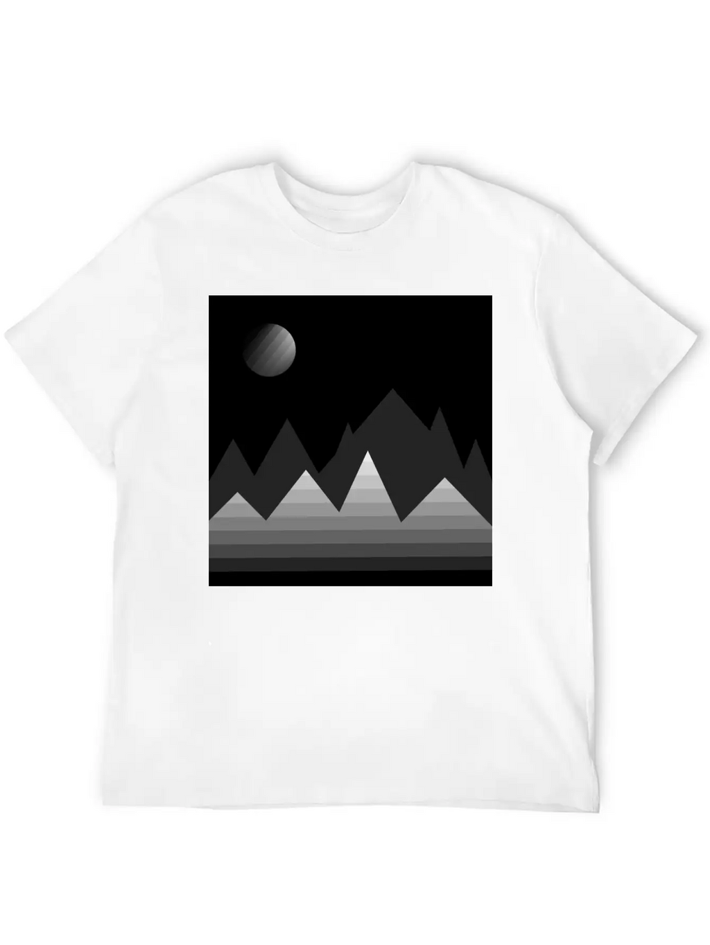Modern Art, Mountains, Abstract Art, Geometrical Stylish Everyday T-Shirt – Unisex Basic Cotton Tee