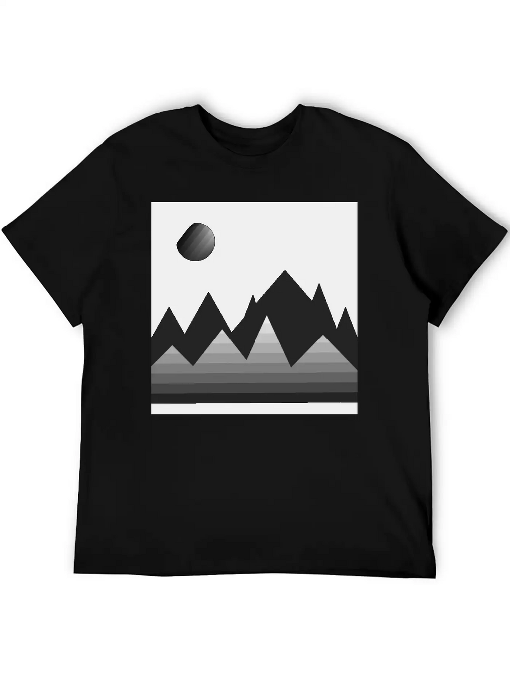 Modern Art, Mountains, Abstract Art, Geometrical Stylish Everyday T-Shirt – Unisex Basic Cotton Tee
