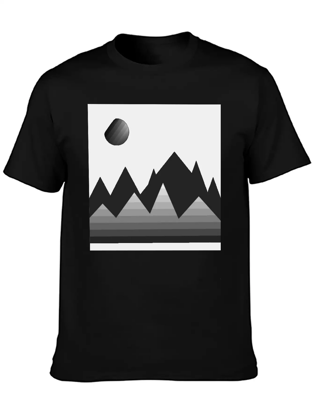 Modern Art, Mountains, Abstract Art, Geometrical Stylish Everyday T-Shirt – Unisex Basic Cotton Tee