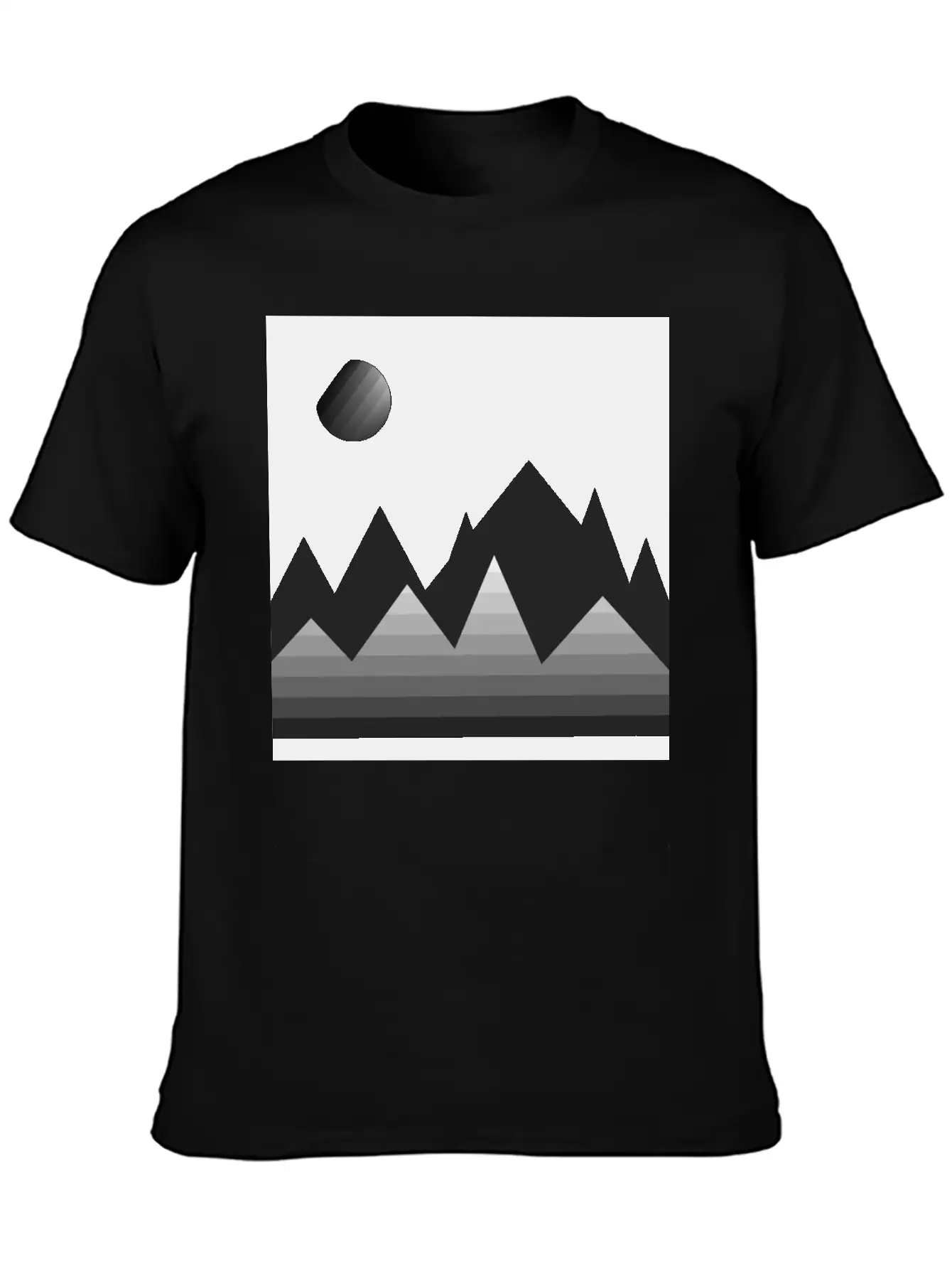 Modern Art, Mountains, Abstract Art, Geometrical Stylish Everyday T-Shirt – Unisex Basic Cotton Tee