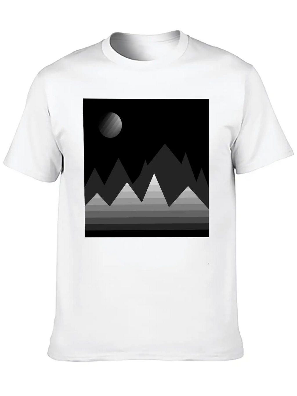 Modern Art, Mountains, Abstract Art, Geometrical Stylish Everyday T-Shirt – Unisex Basic Cotton Tee