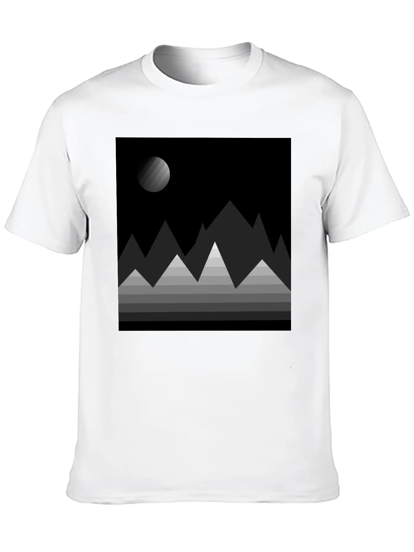 Modern Art, Mountains, Abstract Art, Geometrical Stylish Everyday T-Shirt – Unisex Basic Cotton Tee