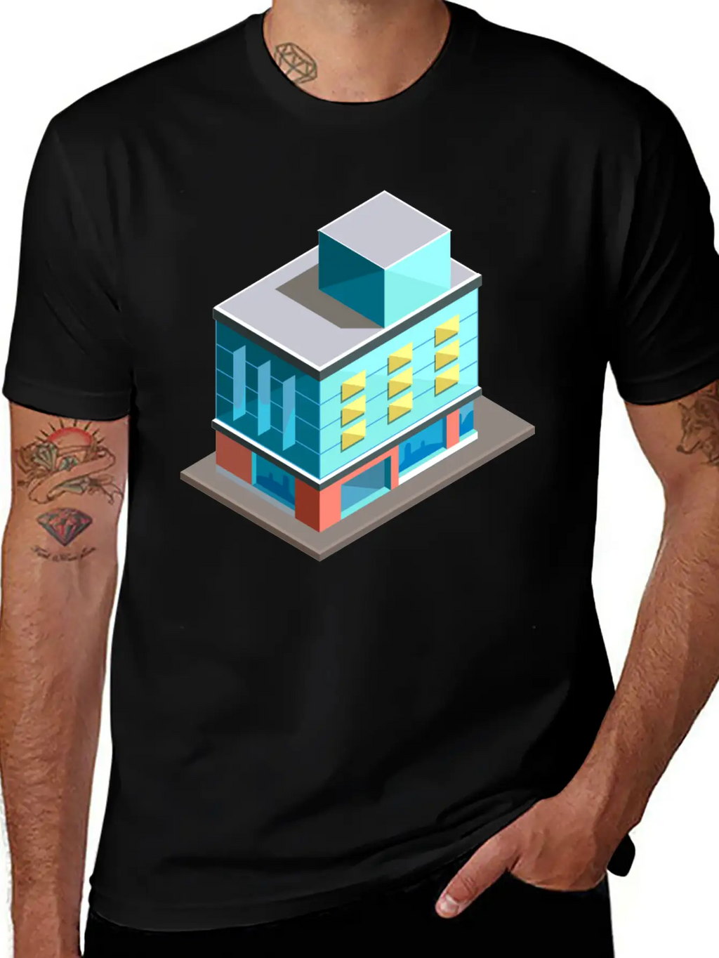 Modern Building Cartoon 02 Unisex Casual T-Shirt – Clean Design For Daily Comfort