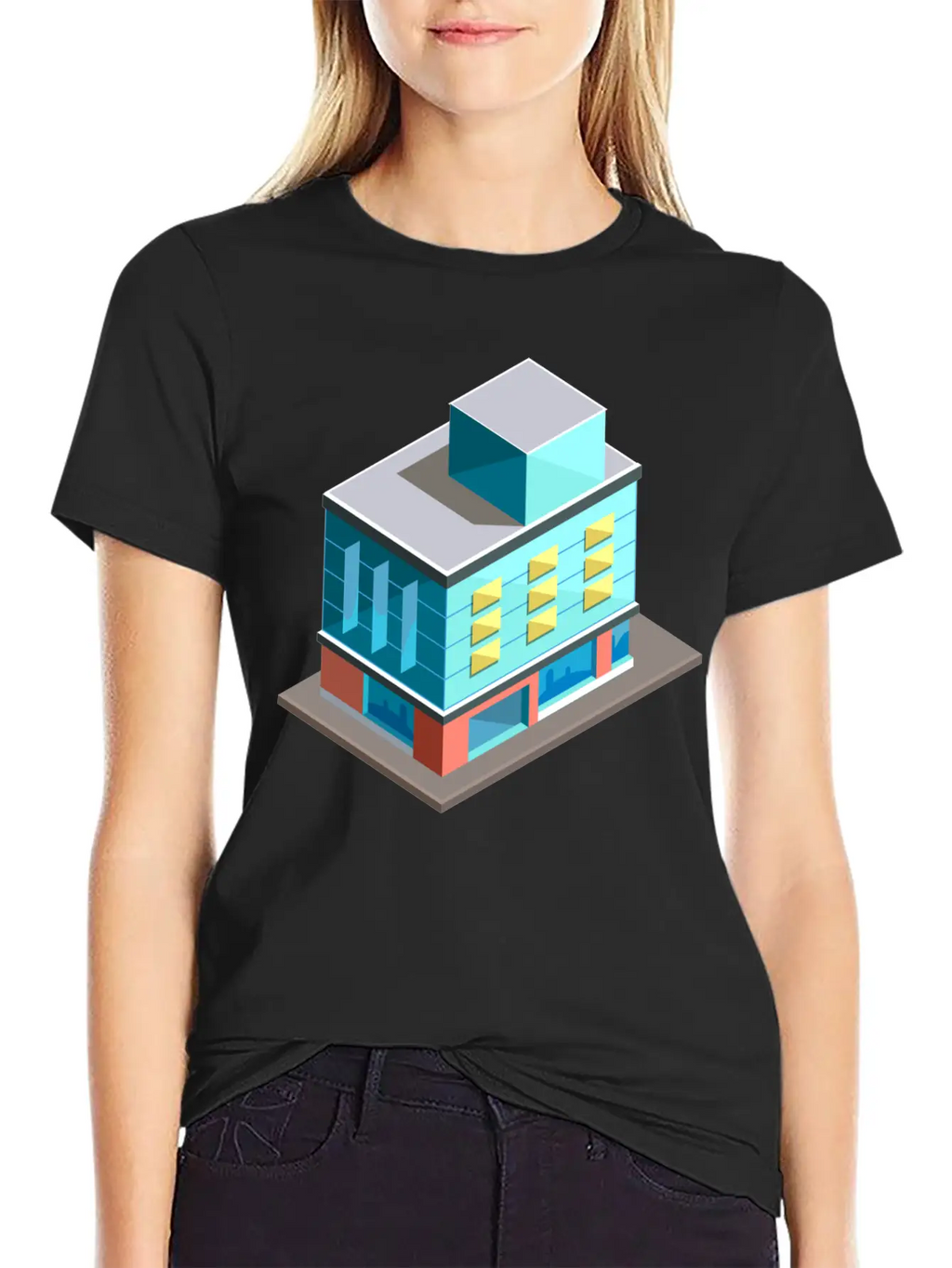 Modern Building Cartoon 02 Unisex Casual T-Shirt – Clean Design For Daily Comfort
