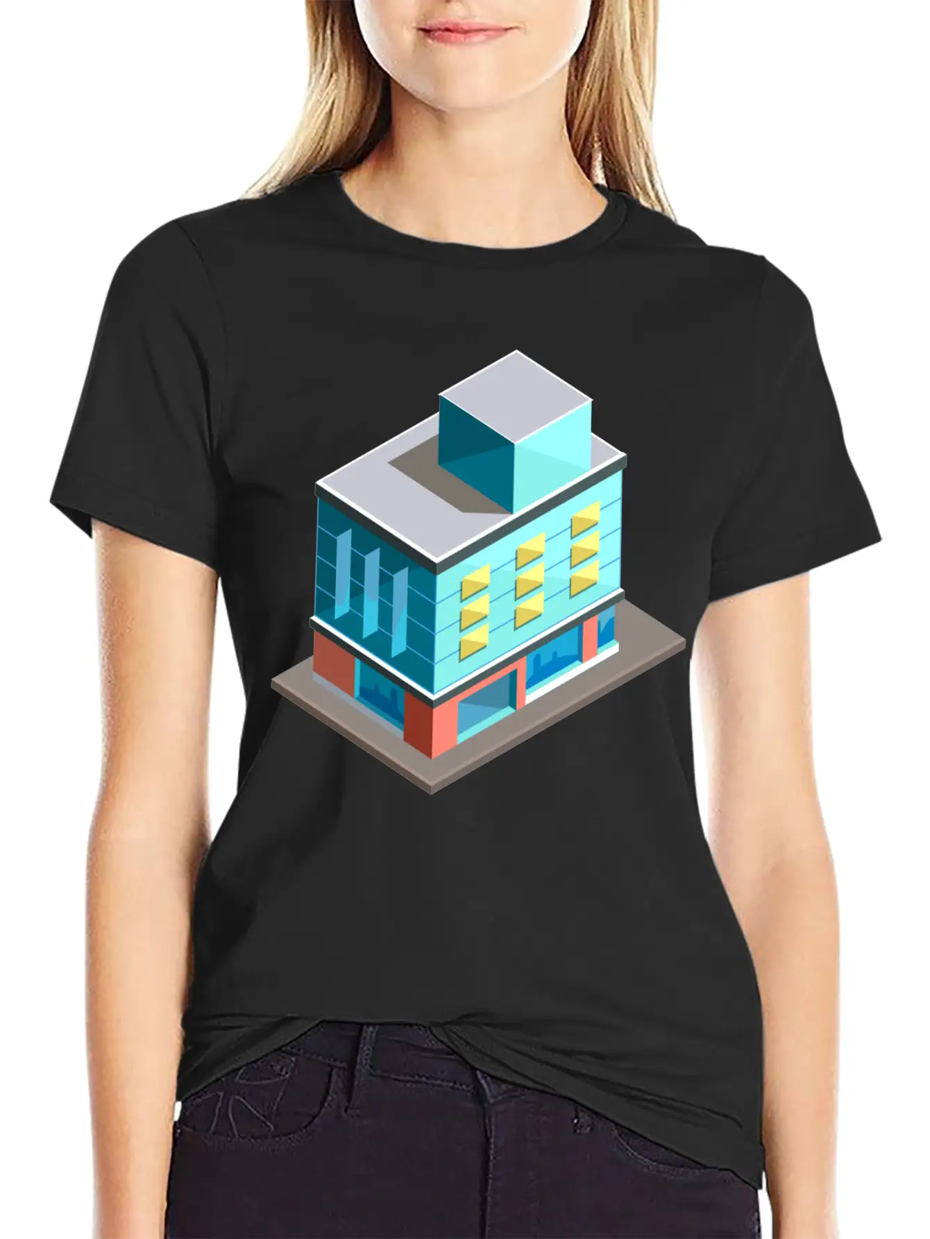 Modern Building Cartoon 02 Unisex Casual T-Shirt – Clean Design For Daily Comfort